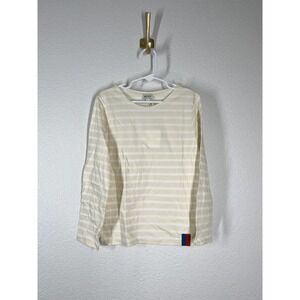 KULE Kids The Riley Long Sleeve Tee Boy Girl Size 8 Cream White Stripes